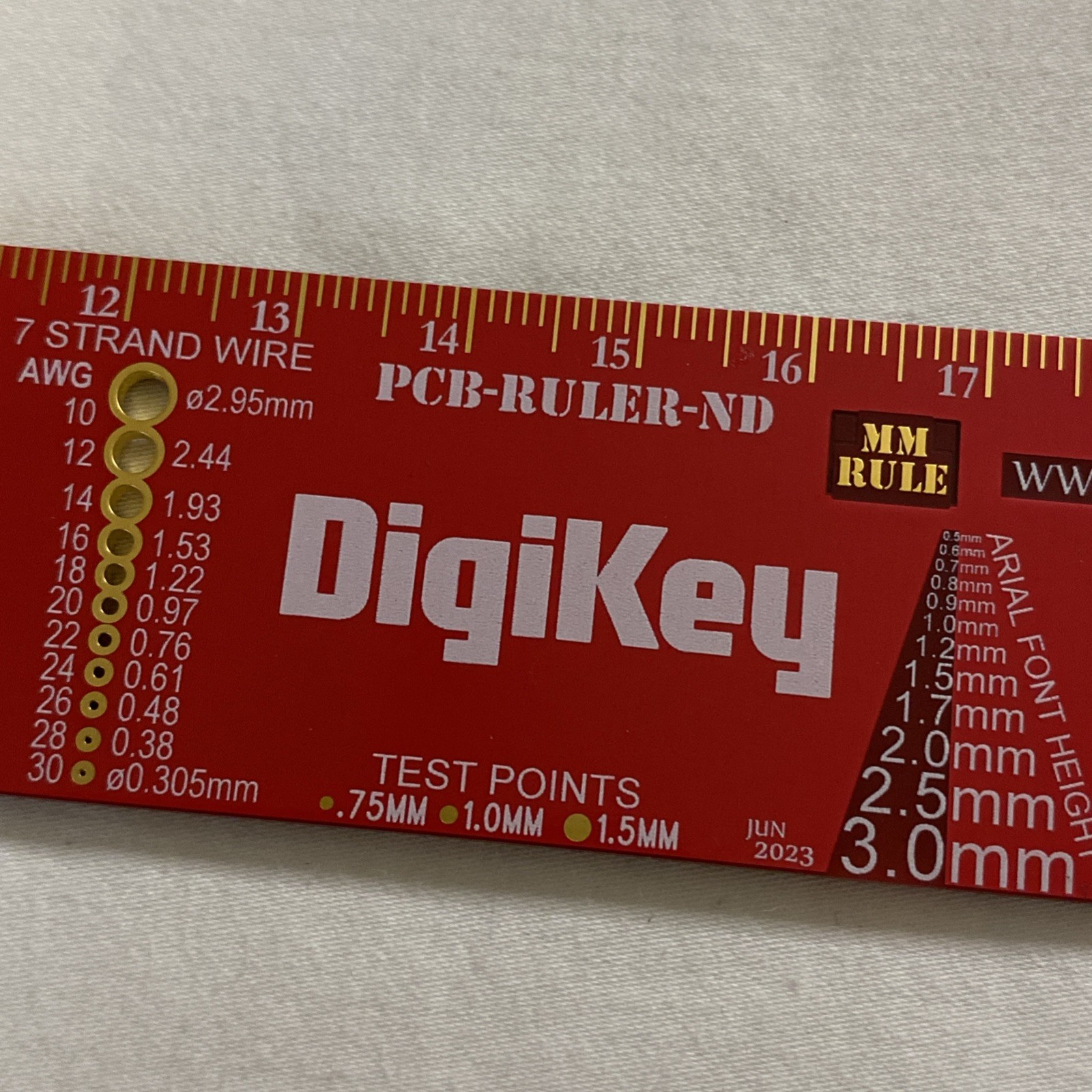 1 ft 12″ 30.48 cm Red Digi-Key PCB Ruler ND Metal Reference Electronic Engineer