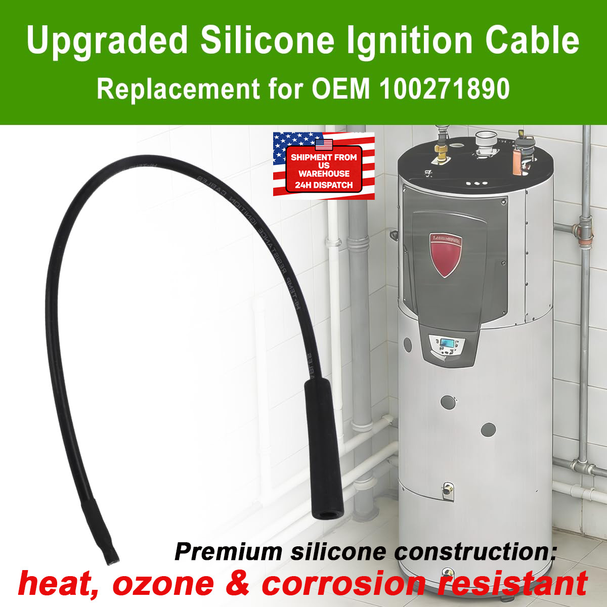 For 100271890 Lochinvar Spark Ignition Cable Silicone High Temperature Resistant