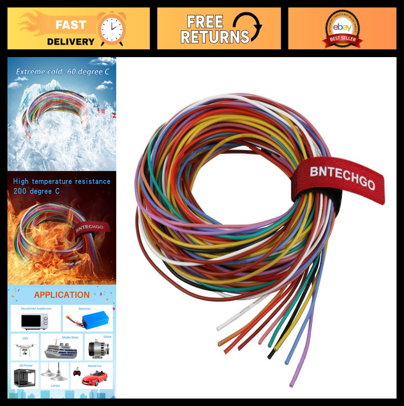 20 Gauge Silicone Wire Kit – 10 Colors, 10ft Flexible Stranded Tinned Copper AWG