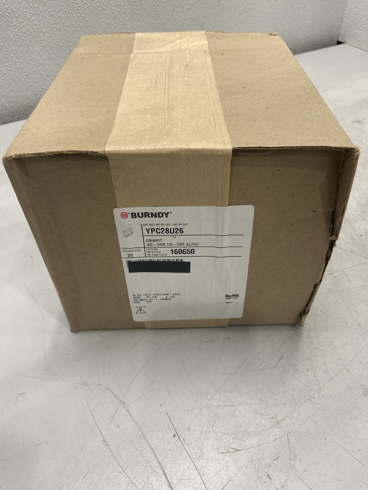 Box of 25 Burndy Crimpit Connectors Figure 6 3/0 AWG 4/0 AWG YPC28U26