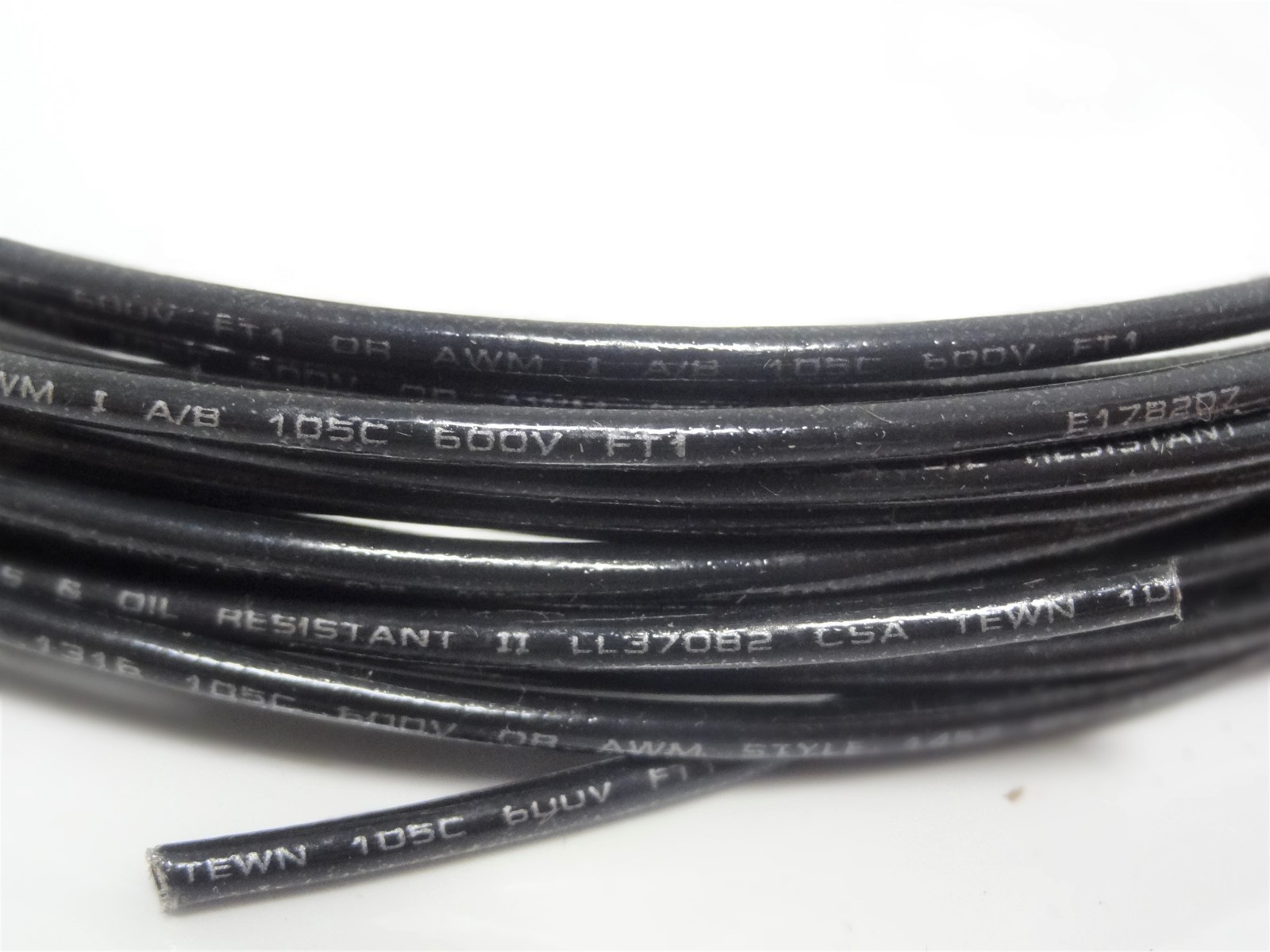 16 GAUGE TFFN TEWN WIRE BLACK 50′ FEET 600V COPPER STRANDED GROUND WIRE