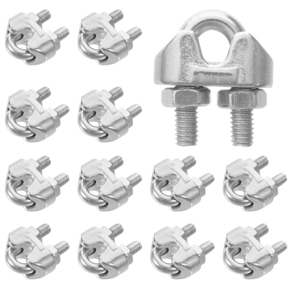 20pcs Wire Rope Cable Clip Clamp and M6 Thimble – 1/4 Inch Stainless Steel Wire