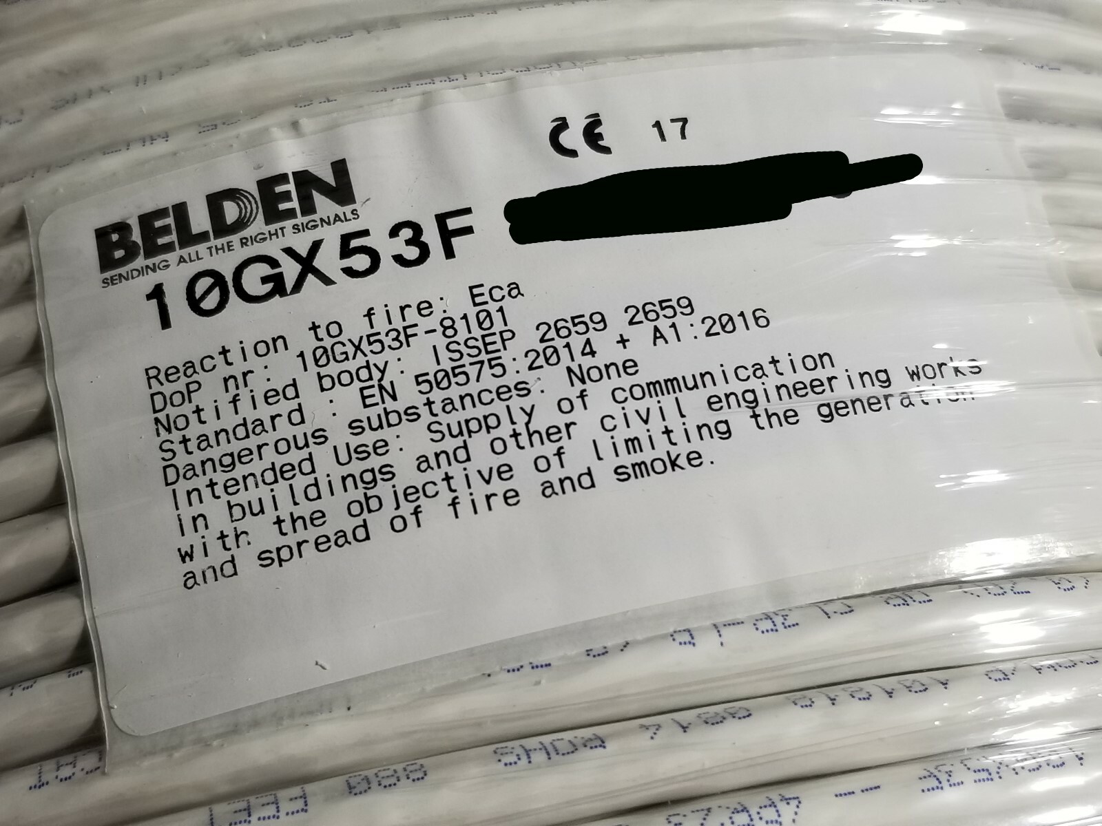 Belden 10GX53F 23/4P Shielded EquiSpline 625MHz Cat6A Cable 10GX CMP White /50ft