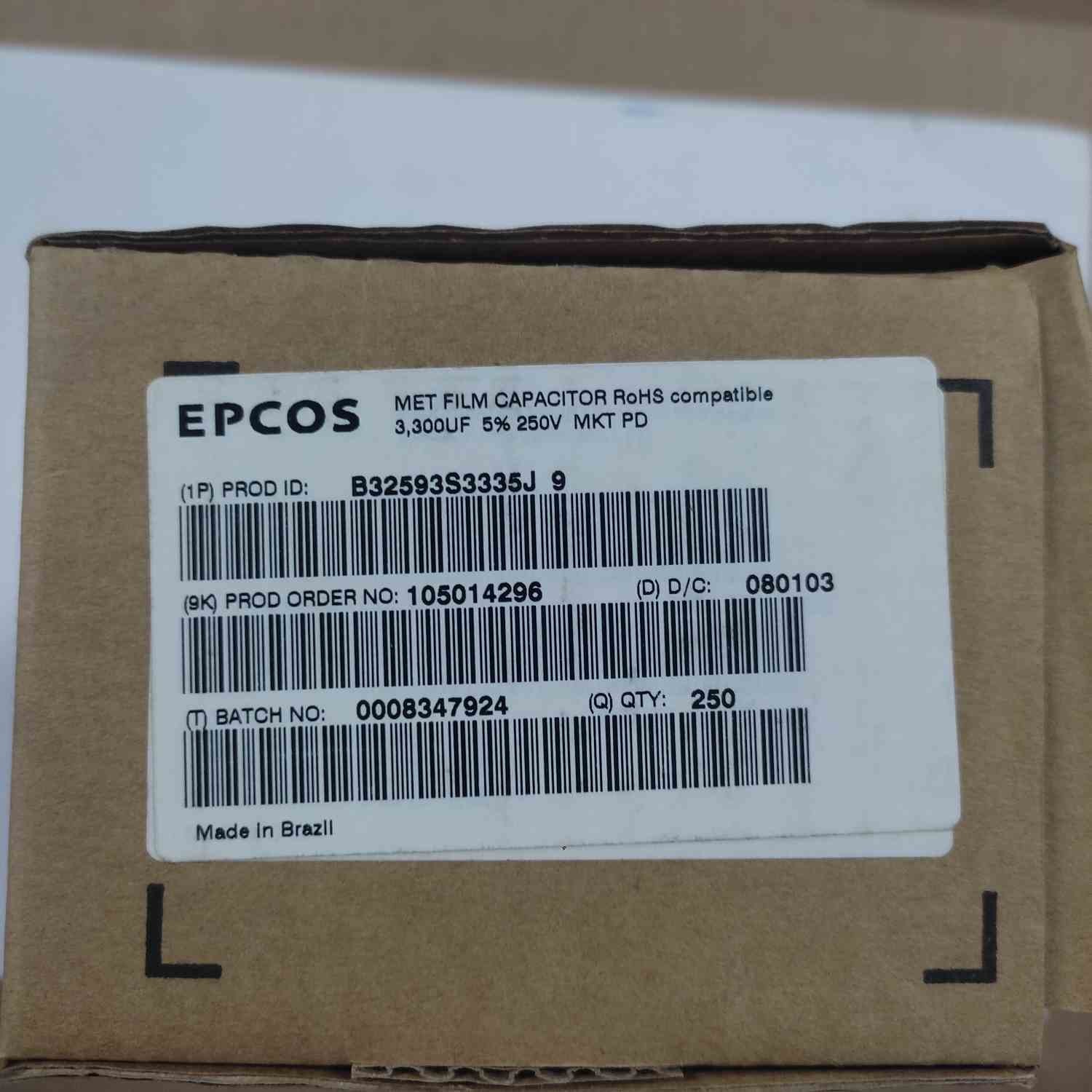 B32593S3335J9 3.3UF 250V 22.5mm CAPACITOR (6 PCS)