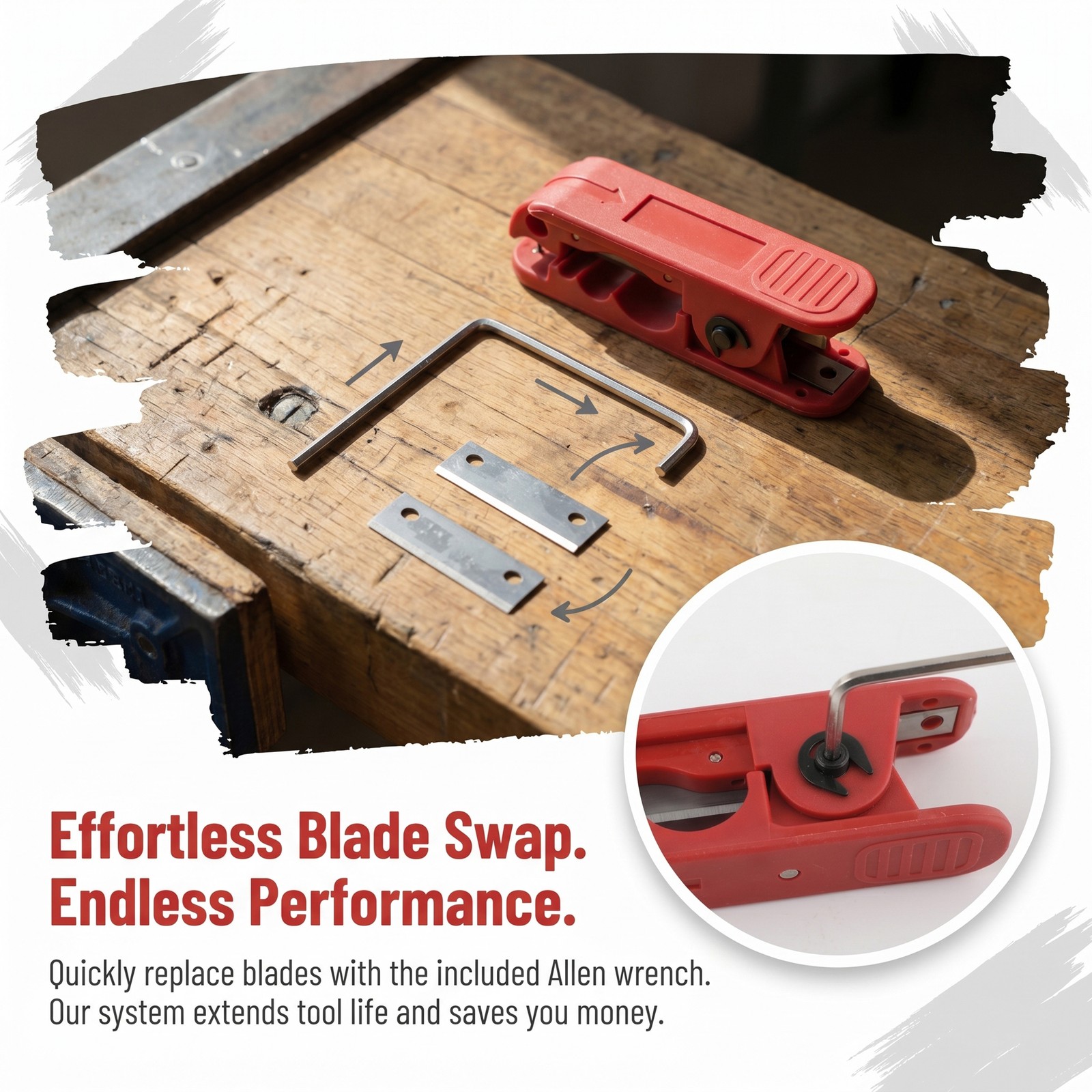 Rotary Cable Stripper Tool with Blades Cutter for AWG 12 to 4/0 Round Cables