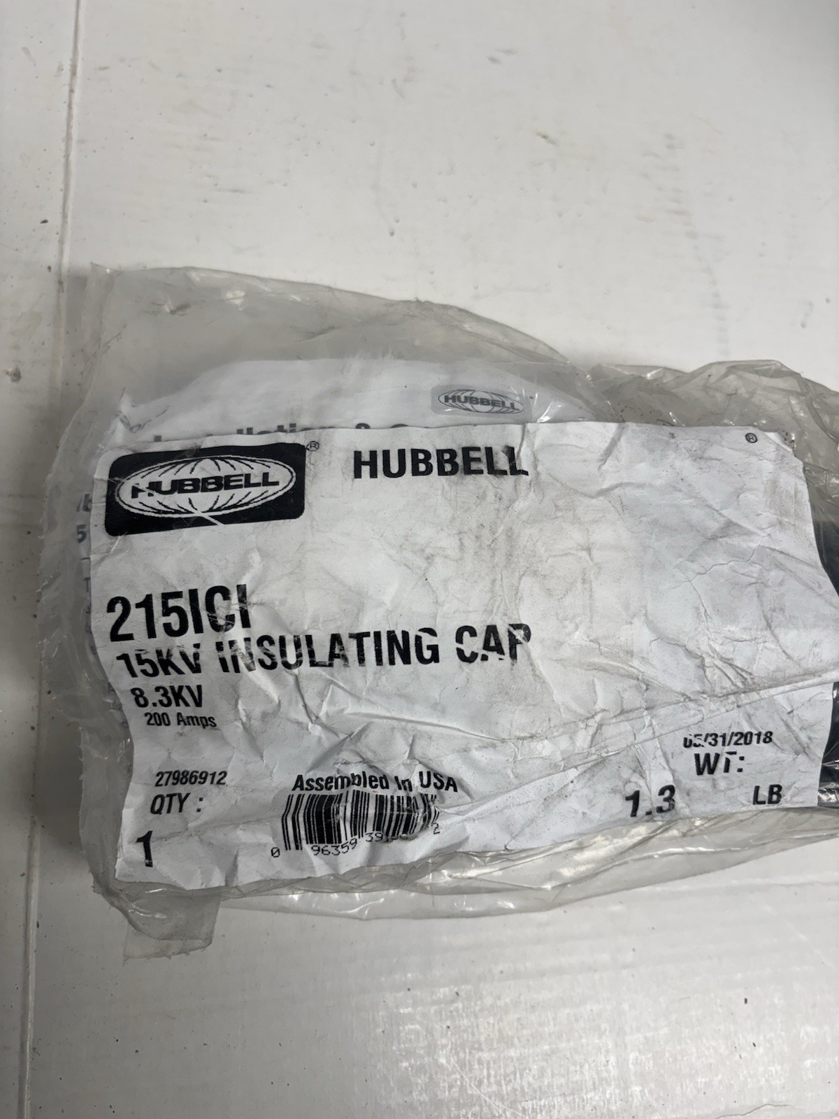26051 215ICI Hubbell Insulating Cap 15kV 8.3kV MPN 215ICI