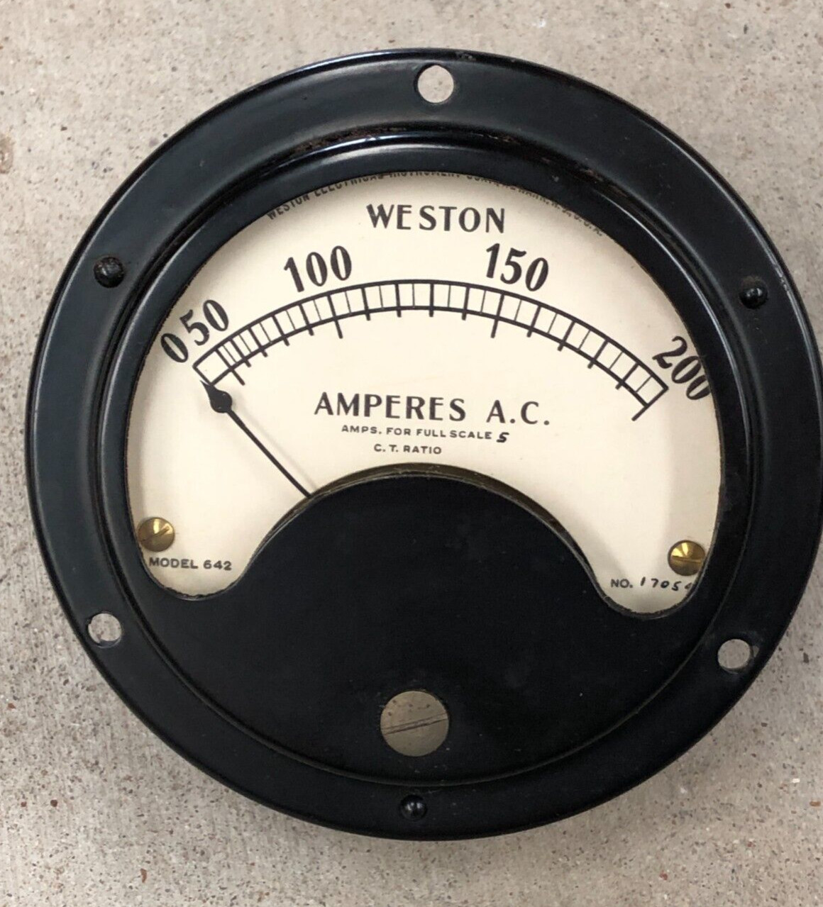 Weston Model 642 AC Ampers Amps Meter 50-200A