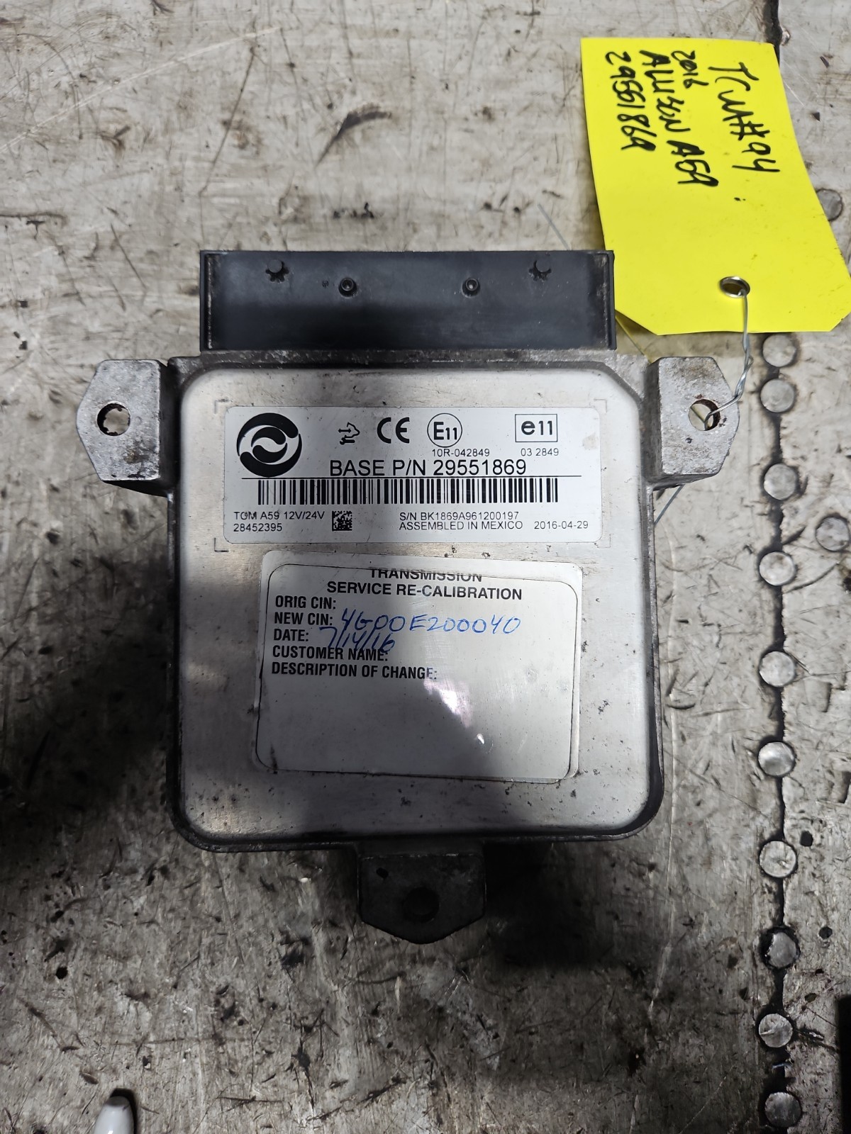 Allison Transmission A59, 29551869 Control Module
