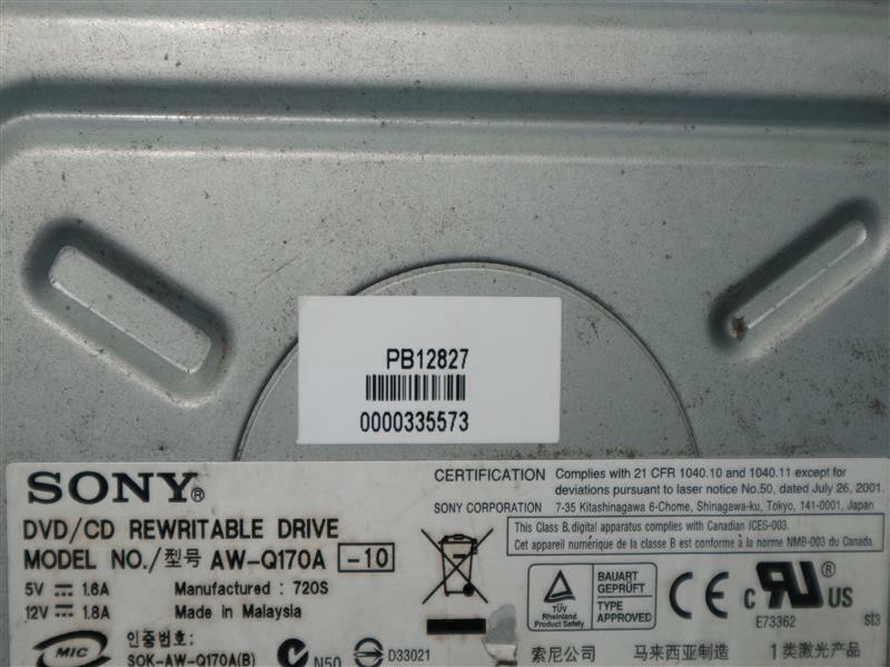 Sony AW-Q170A AWQ170A DVD/CD Re-writable Drive Made in Malaysia 30 Days Warranty