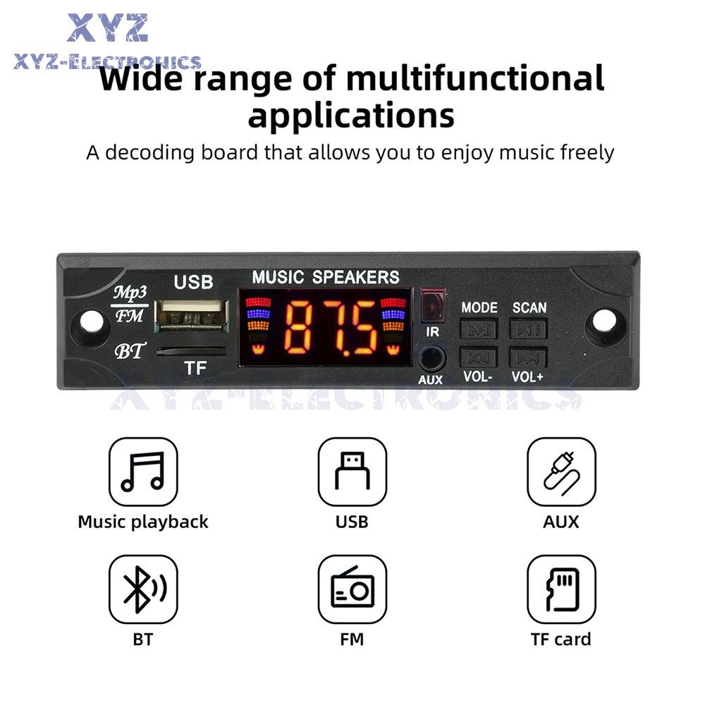 DC12V Bluetooth MP3 Lossless Decoding Board USB Playback Audio Decoder W/ Remote