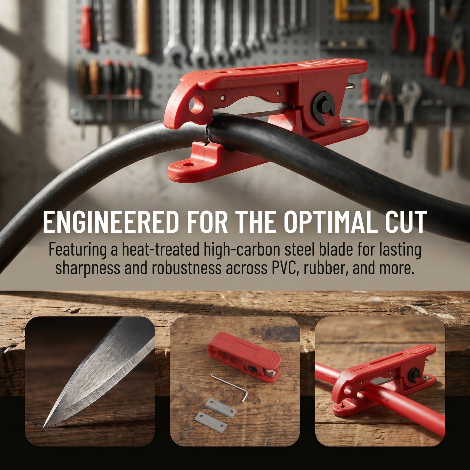 Rotary Cable Stripper Tool with Blades Cutter for AWG 12 to 4/0 Round Cables