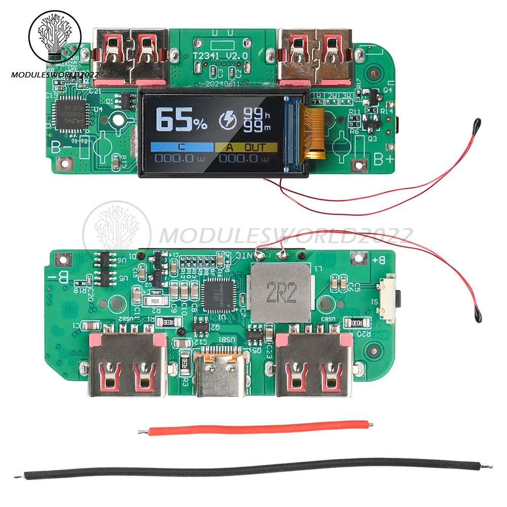 22.5W Fast Charging Module 0.96″ TFT Color Screen Mobile Power Bank Motherboard