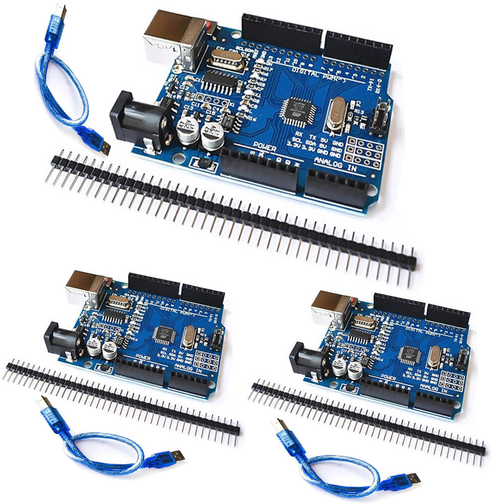 3pcs Development Board ATmega328P ATMEGA16U2 + USB Cable For Arduino UNO R3 USA