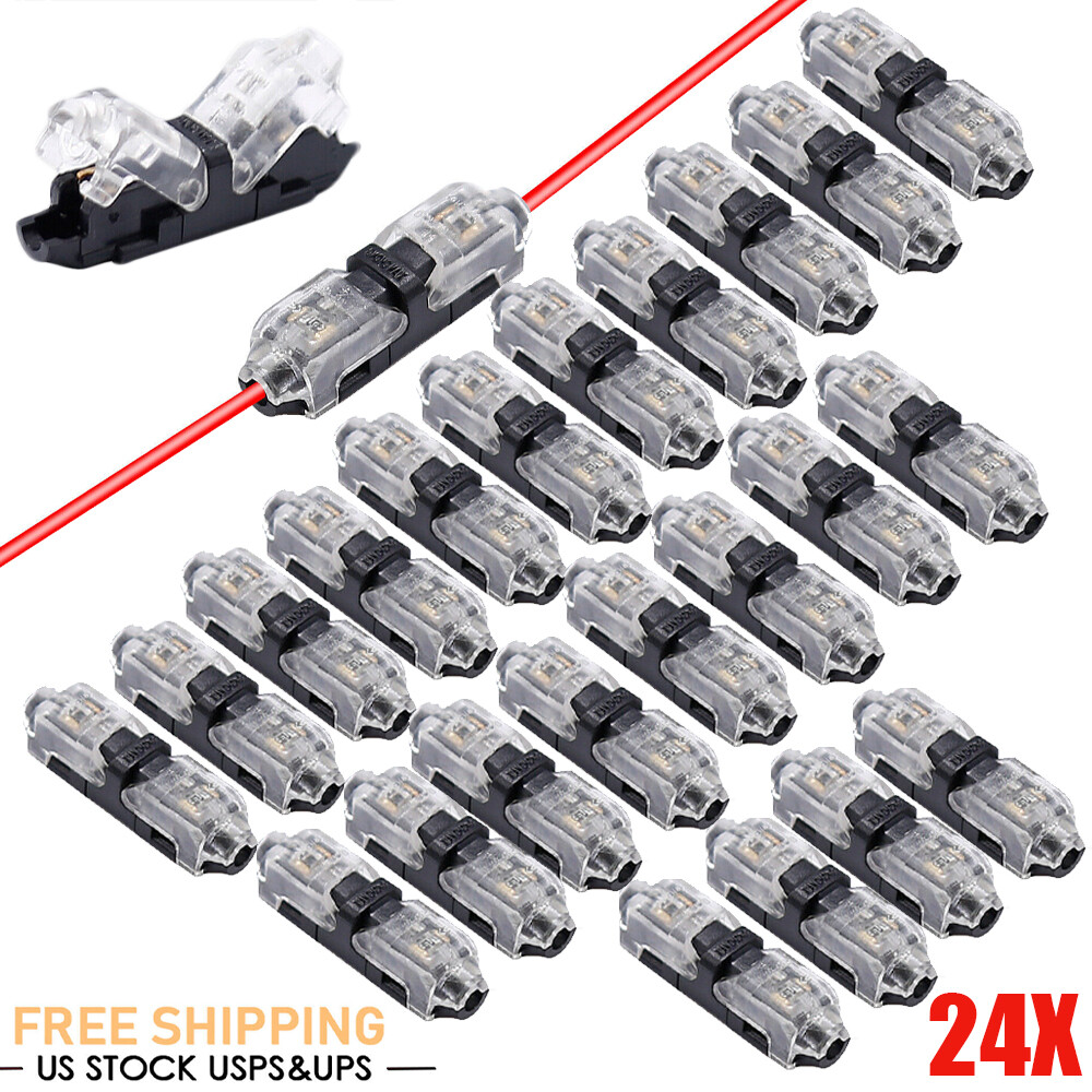 24PCS Low Voltage Wire Connectors 1Pin 1Way Universal Compact Wire18-22AWG New