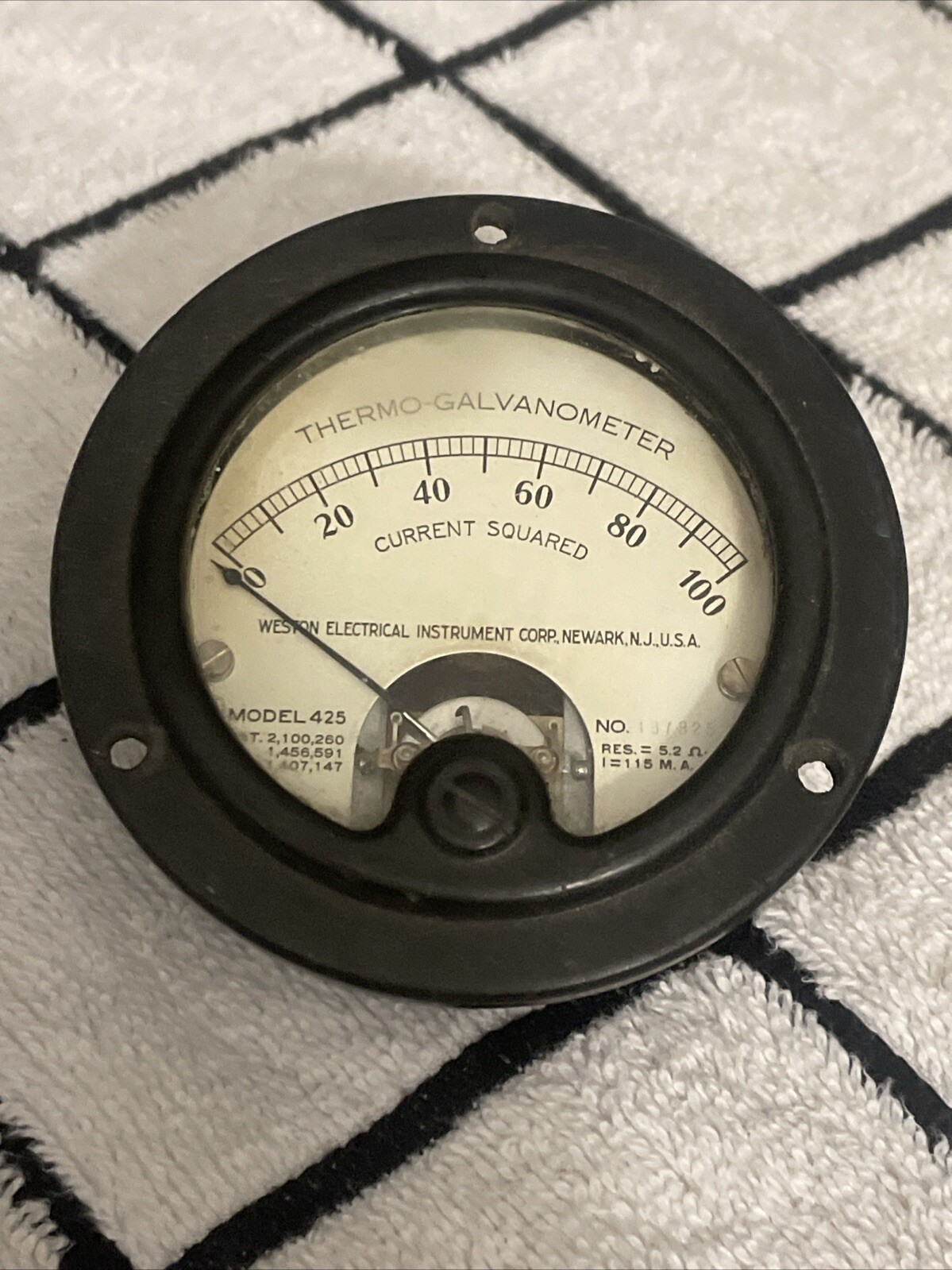 Weston Model 425 Thermo Galvanometer Meter 0-100 Current Squared