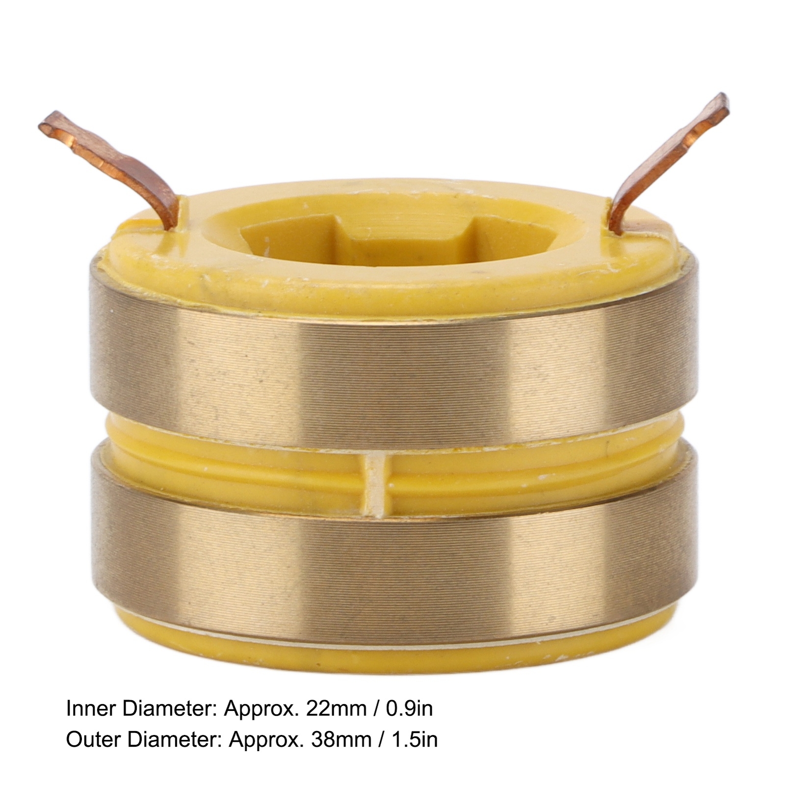Slip Ring Brass Conductive Collector 2 Way 22mm ID 38mm OD For 168F Generators
