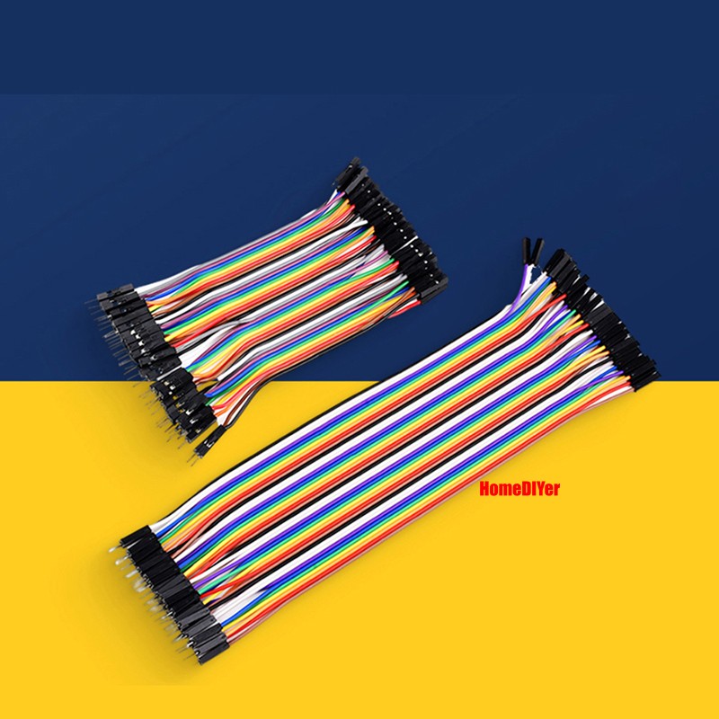 40PCS Dupont Jump Wires M-F M-M F-F Jumper Breadboard Cable Lead Hobby 10-40 Pin