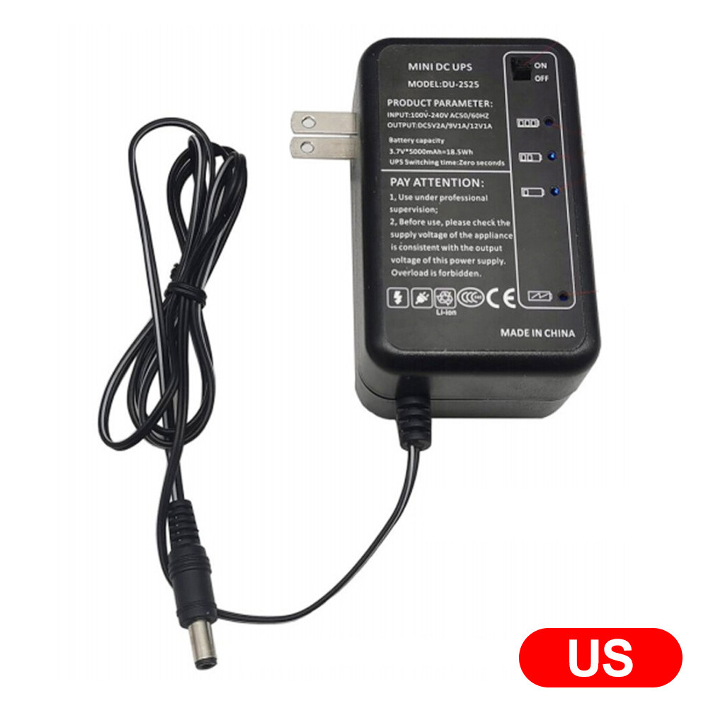 DC 5/9/12V Adjustable Voltage 5.5*2.1mm UPS Power Socket Power Adapter US/EU