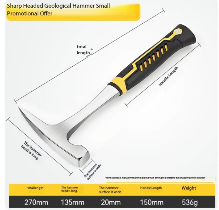Pointed and Flat-Head Rock-Breaking Hammers for Climbing, Quarrying, and Mining