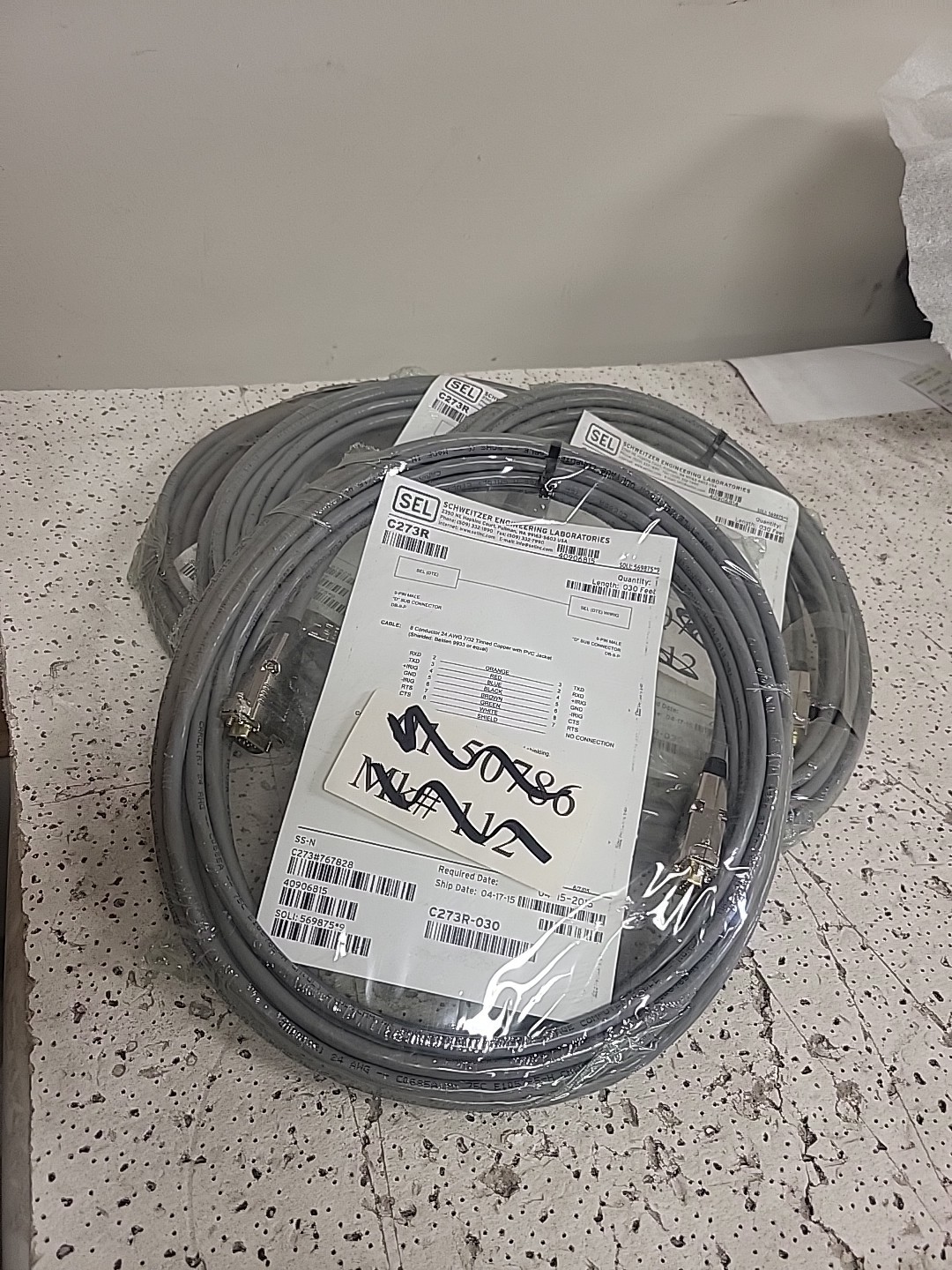SEL C273R-030 CABLE 8 CONDUCTOR 24AWG 7/32 TINNED COPPER W/ PVC JACKET (30 FT.)