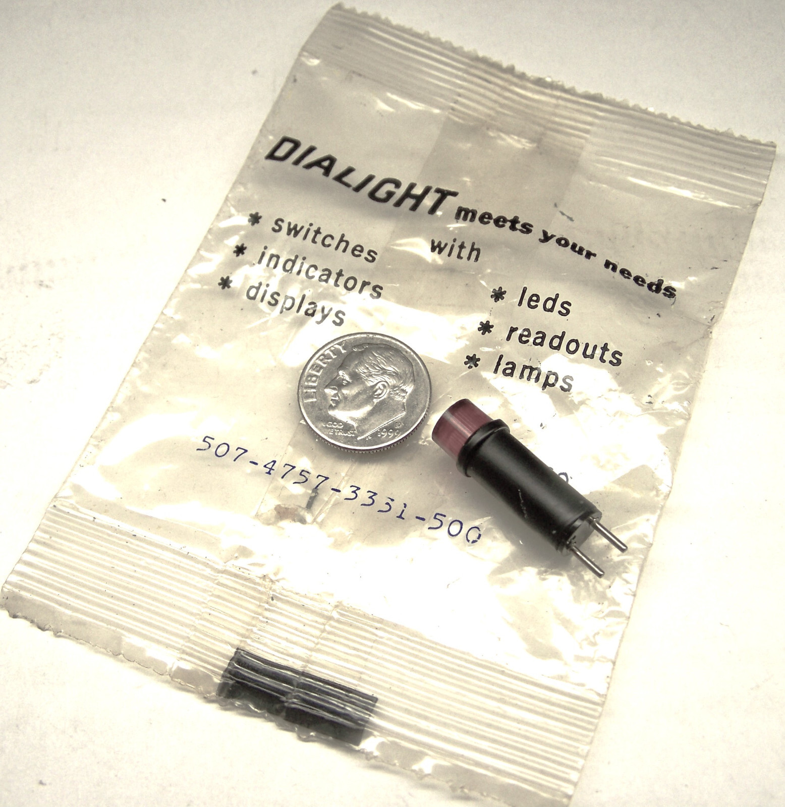 DIALIGHT 507-4757-3331-500 NOS RED LED LAMP CARTRIDGE 2 PIN 5 VDC 20 MA
