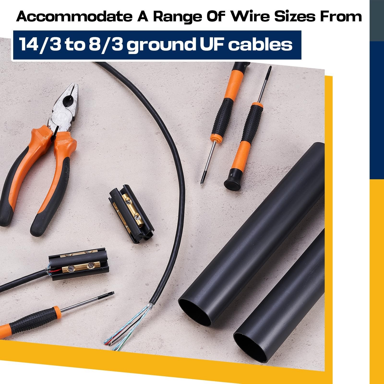 Underground Wire Splice Kit – Direct Burial Electrical Connector Set, 600V Rated