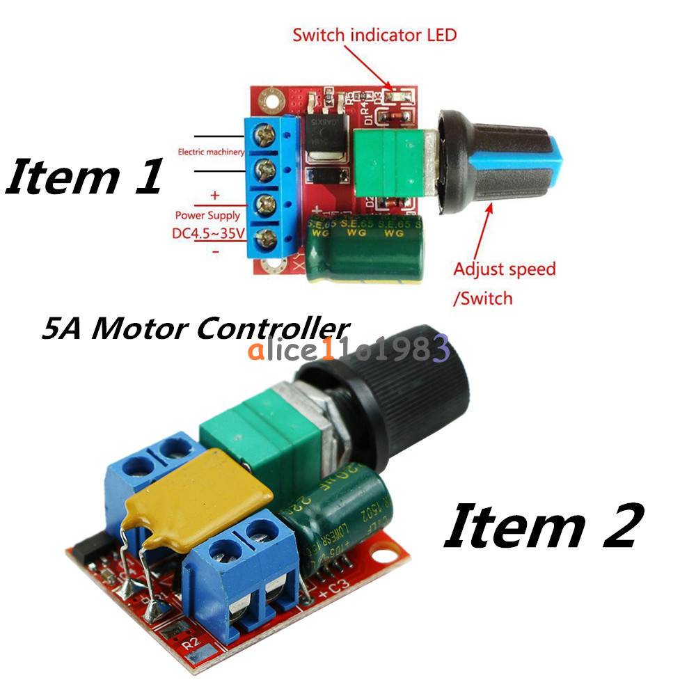 Mini DC 3V-35V 5V-35V 5A Motor PWM Speed Control Switch Controller LED Dimmer