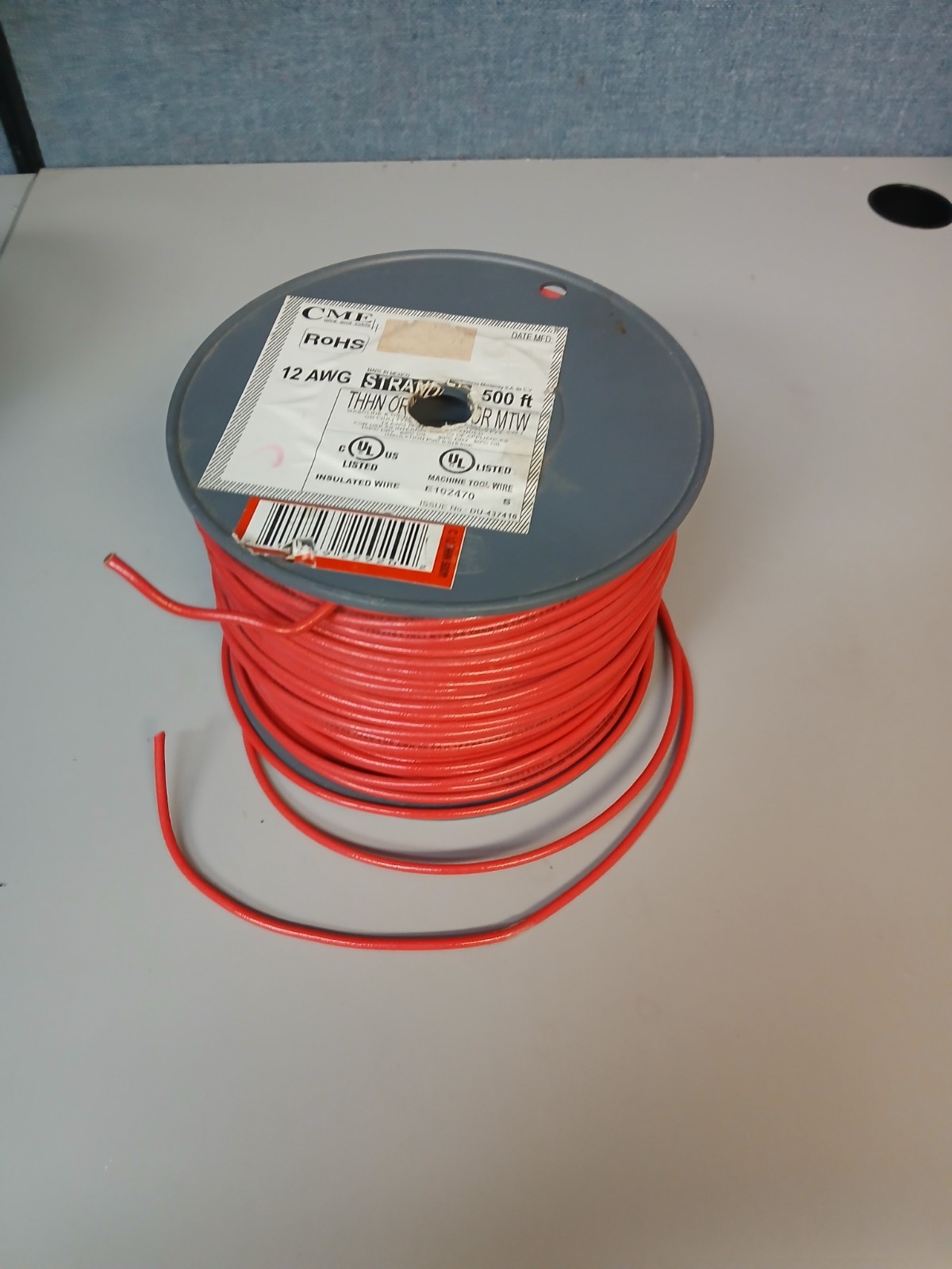 CME Wire 12 awg Red Stranded Copper Wire – E102470 – Approx. 400′