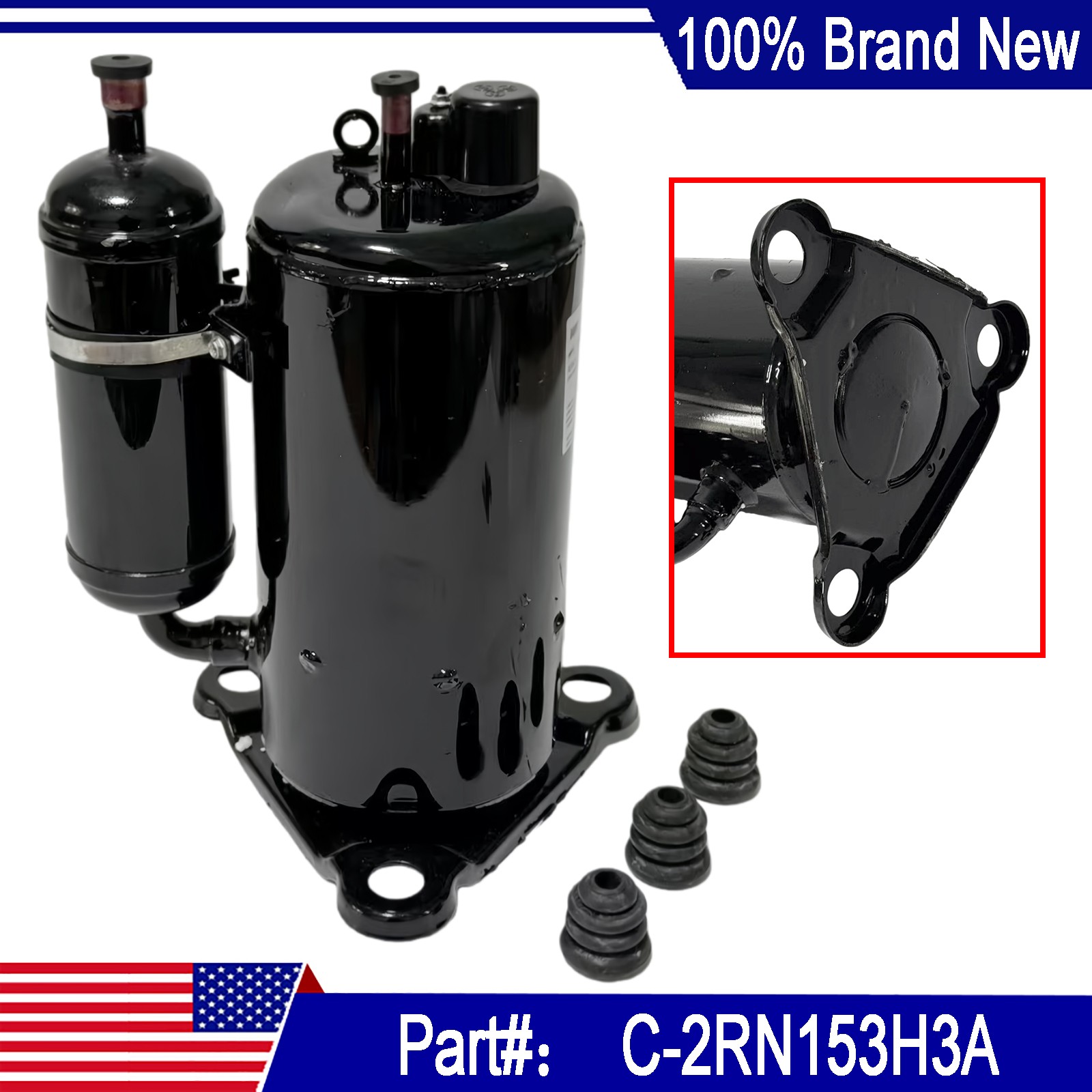 1× C-2RN153H3A Fit For Equipment Compressor three-phase 200V 1500W USA