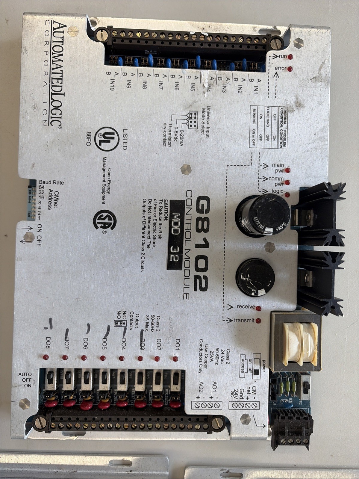 Automated Logic G8102 Control Module, 24VAC, 50-60Hz, 25VA – USED
