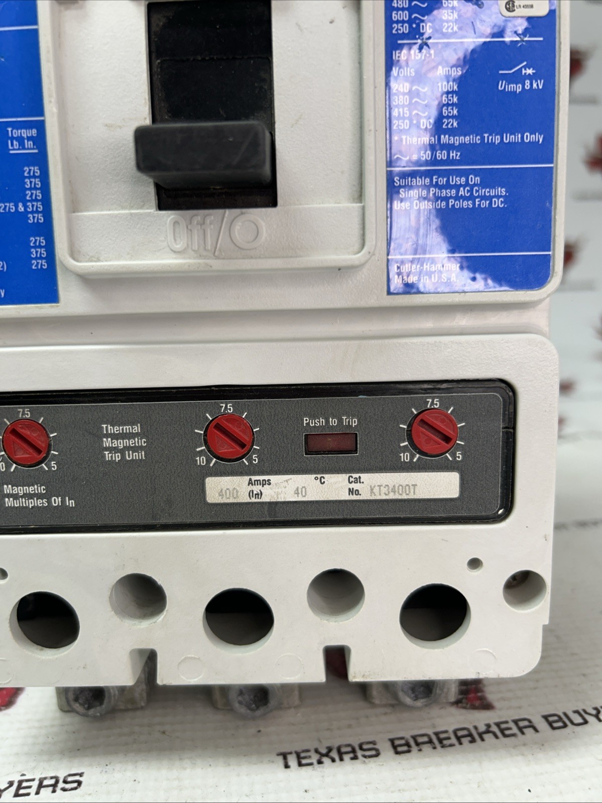 Cutler-Hammer Circuit Breaker HKD3400F KT3400T￼ Trip Unit