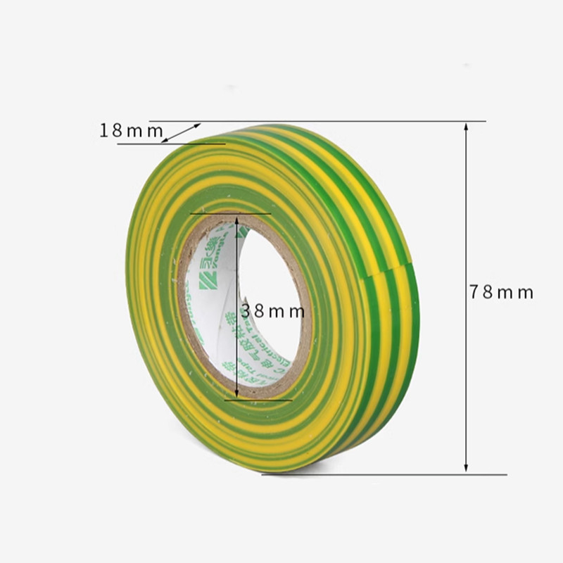 PVC Insulation Tape Adhesive Electrical Tape Flame Retardant 18m Yellow-Green