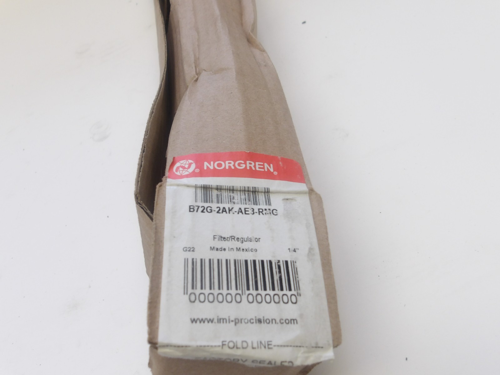 NORGREN P/N: B72G-2AK-AE3-RMG GENERAL PURPOSE FILTER REGULATOR 1/4 INCH PTF AUTO