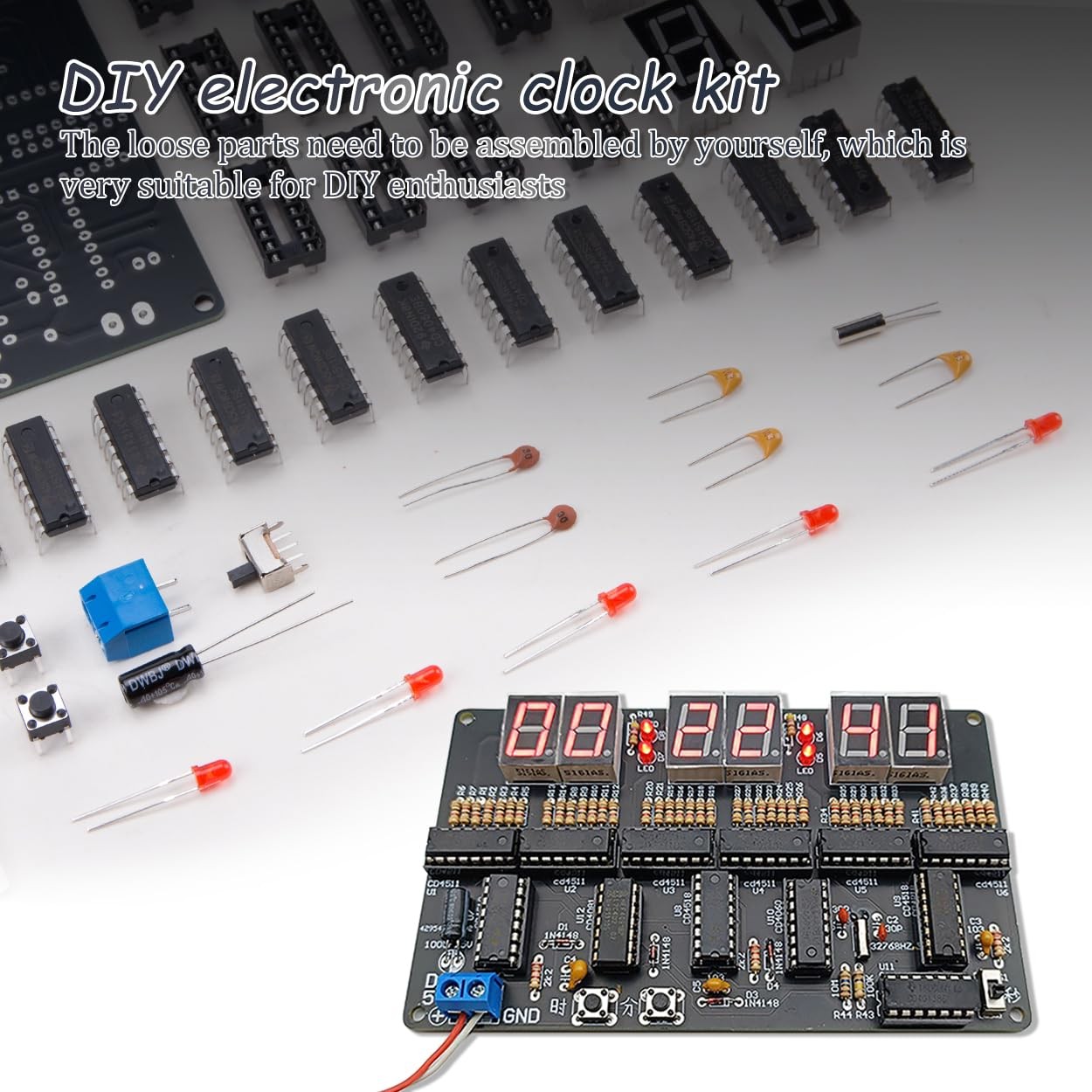 ZORZA 1Set 6Digit DIY Electronic Clock Kit DC 4.5V5.5V Circuit Board for Sold…