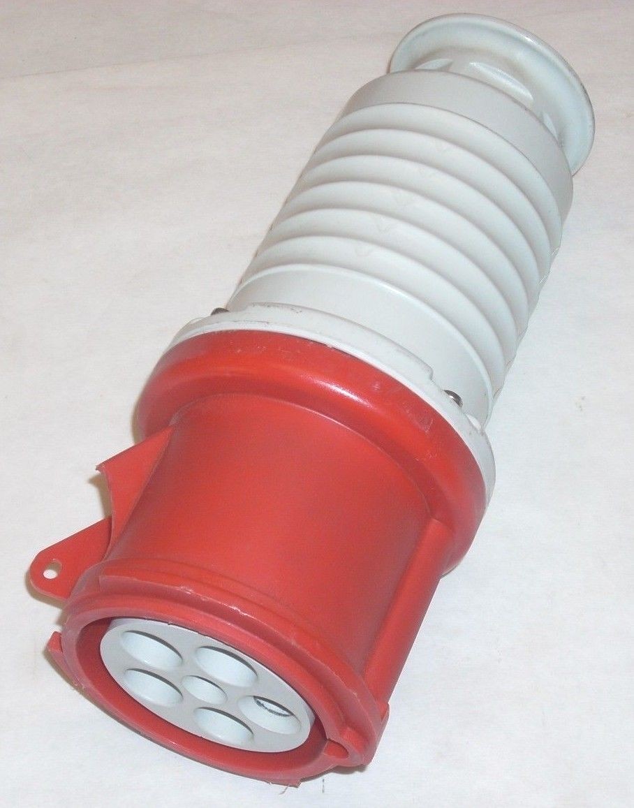 6 Pole Red & White Female Plastic Electrical Connector Unknown Brand Used
