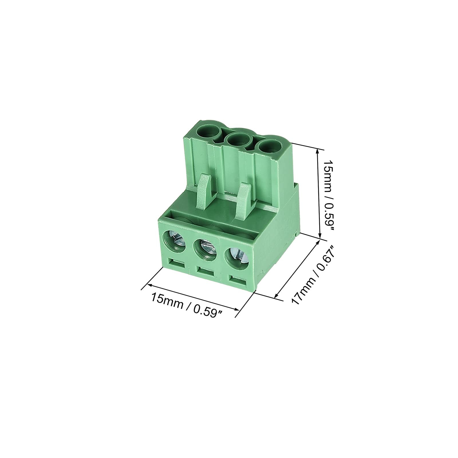 Cermant 20 pcs 3 Pin 5.08mm Pitch Pluggable PCB Angle Screw 20pcs 3P