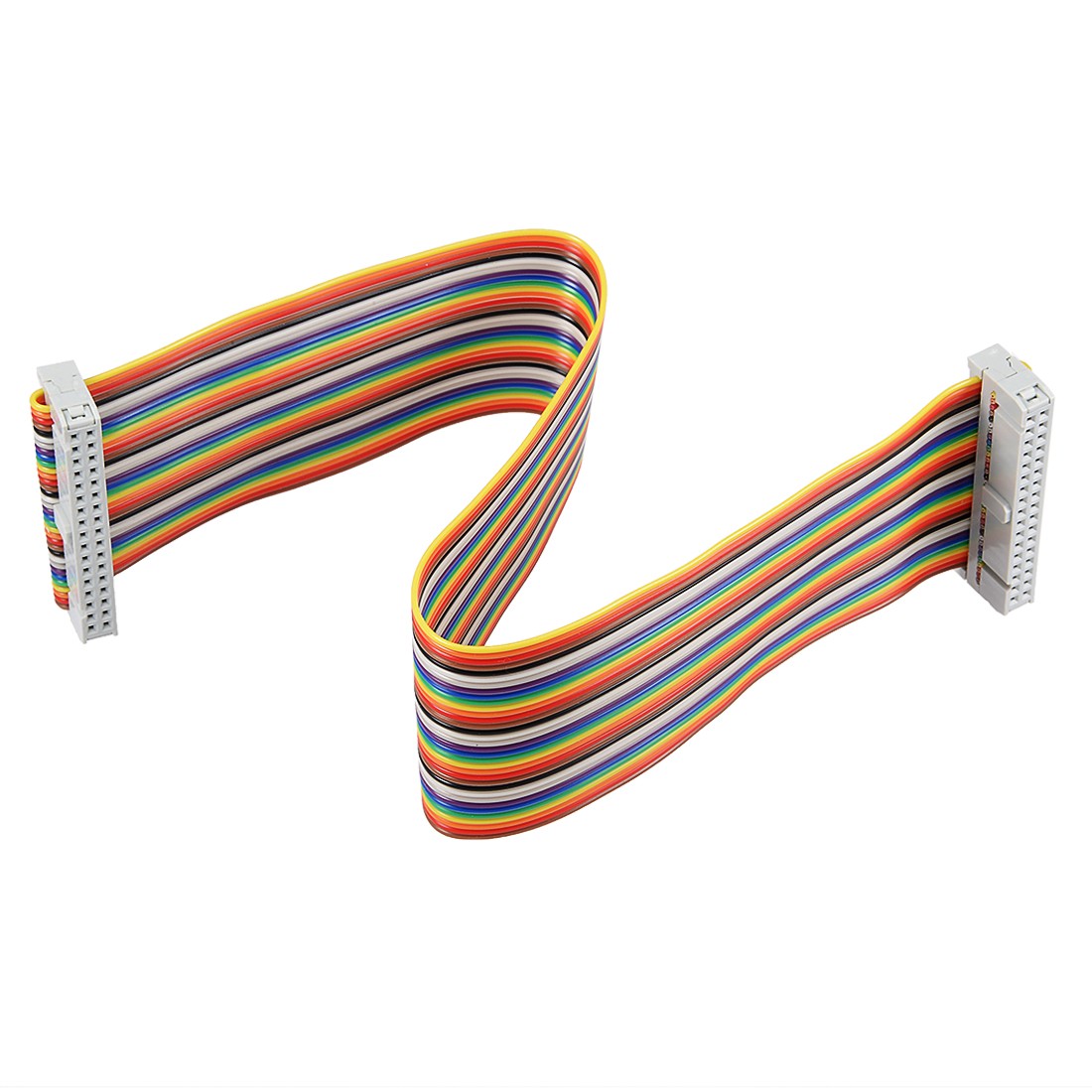 IDC 34 Pin Wire Flat Flexible Rainbow Ribbon Jumper Cable 30cm 2.54mm Pitch,1Pcs