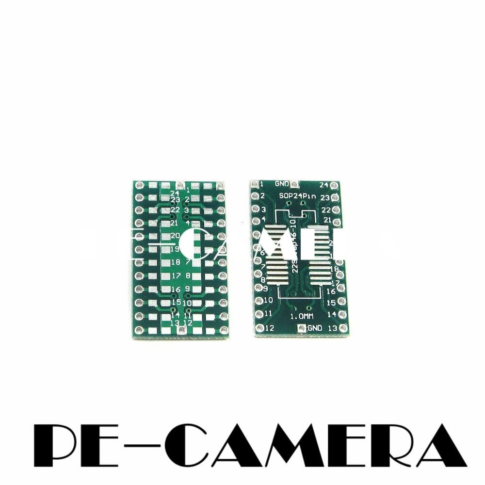 10PCS SOP24 SSOP24 TSSOP24 to DIP24 PCB SMD DIP/Adapter plate Pitch 1.0mm