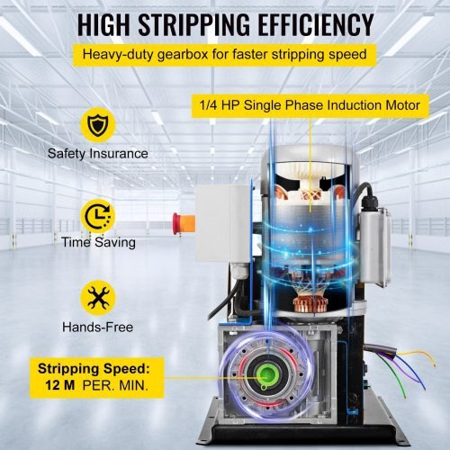 1.5-40MM Electric Cable Stripping Machine 370W, Efficiently Strips Various Metal