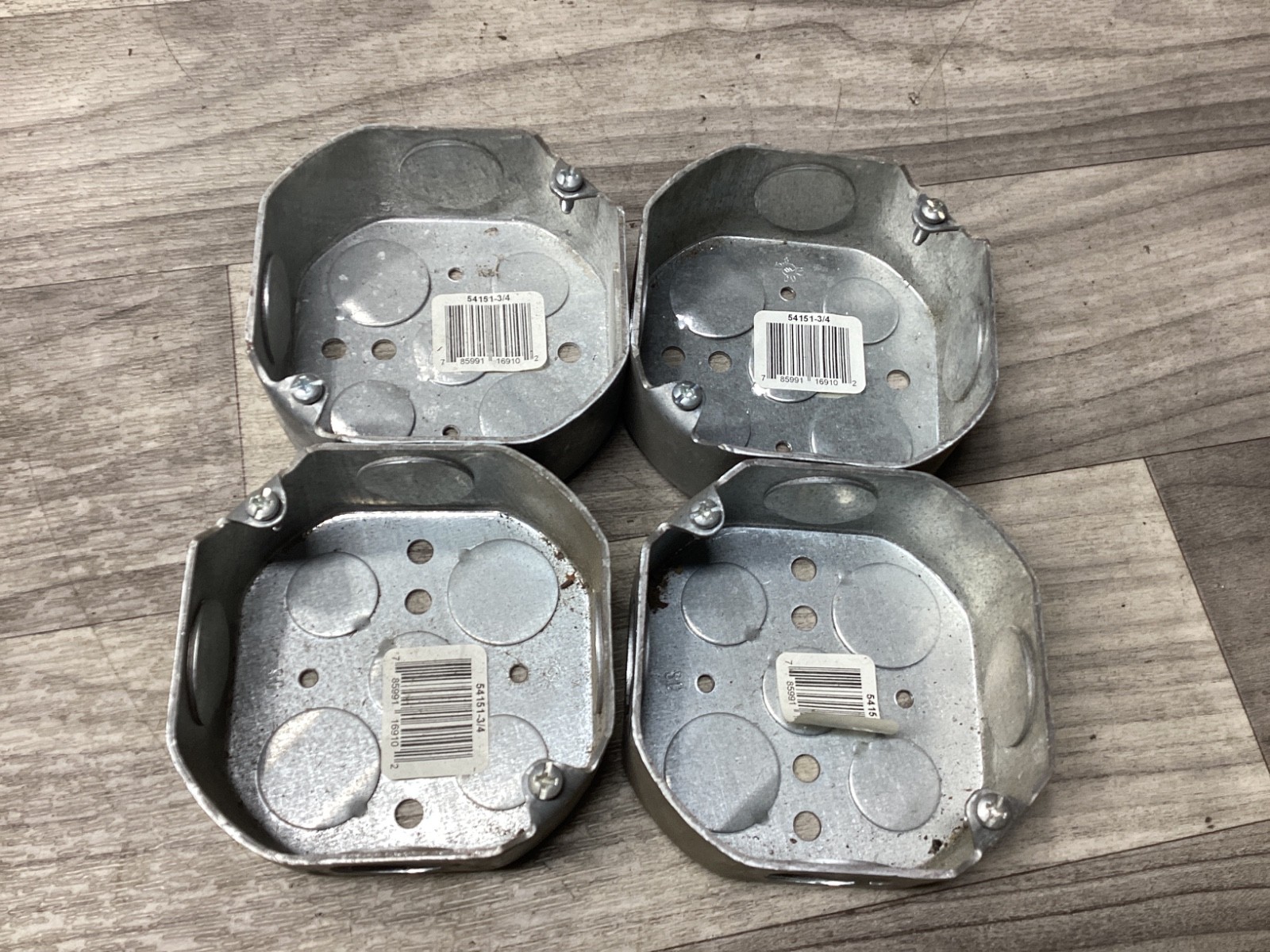 LOT OF 4 STEEL CITY 54151-3/4 Steel, Wall/Ceiling Mount, Octagon Box #113B129PR3