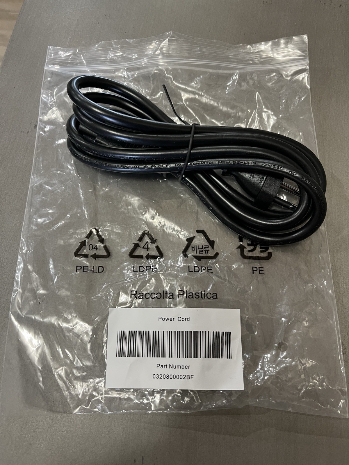 Linetek 0320800002BF Power Cable Cord (Non US)