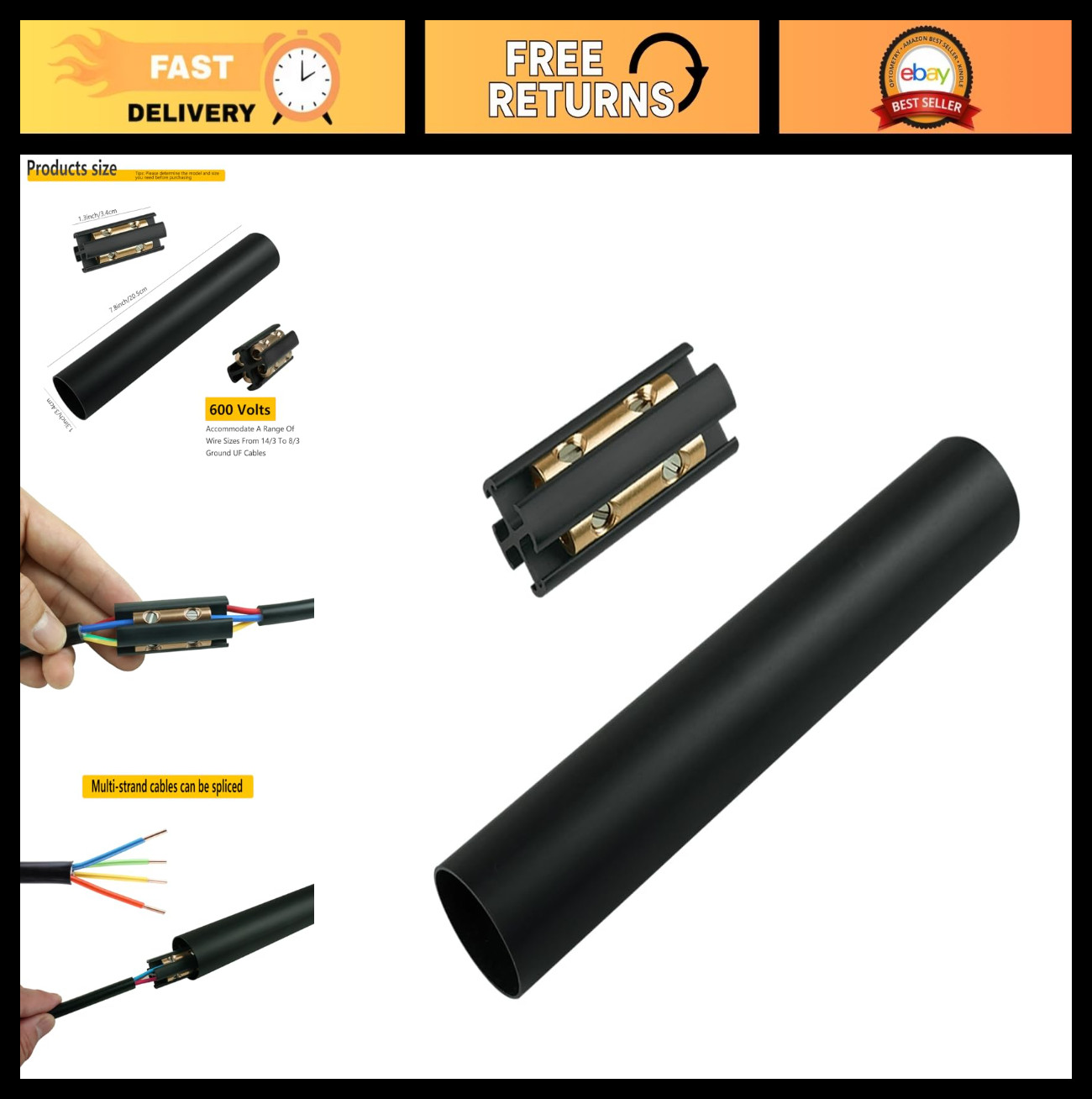 Underground Wire Splice Kit – 600V Direct Burial Connectors & Heat Shrink Tubing