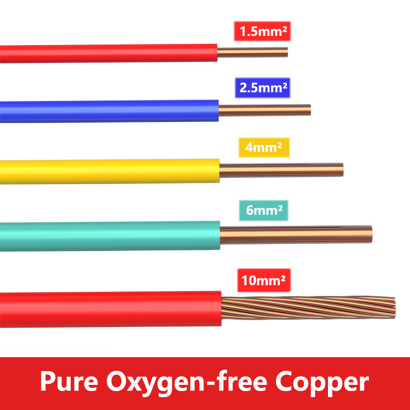 Pure Copper Single Core Hard Wire BV 1.0mm²~10mm² PVC Insulated Wire 5 Colors