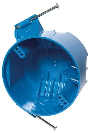 Carlon B520A-UPC, 4″ x 2-1/4″ Deep, Captive Nail Mount, Round, Ceiling Box, 1pc