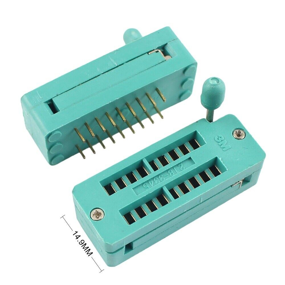 1Pcs Universal Gold Plated 2.54mm 18P 18 Pin DIP ZIF Test Chip IC Socket Adaptor