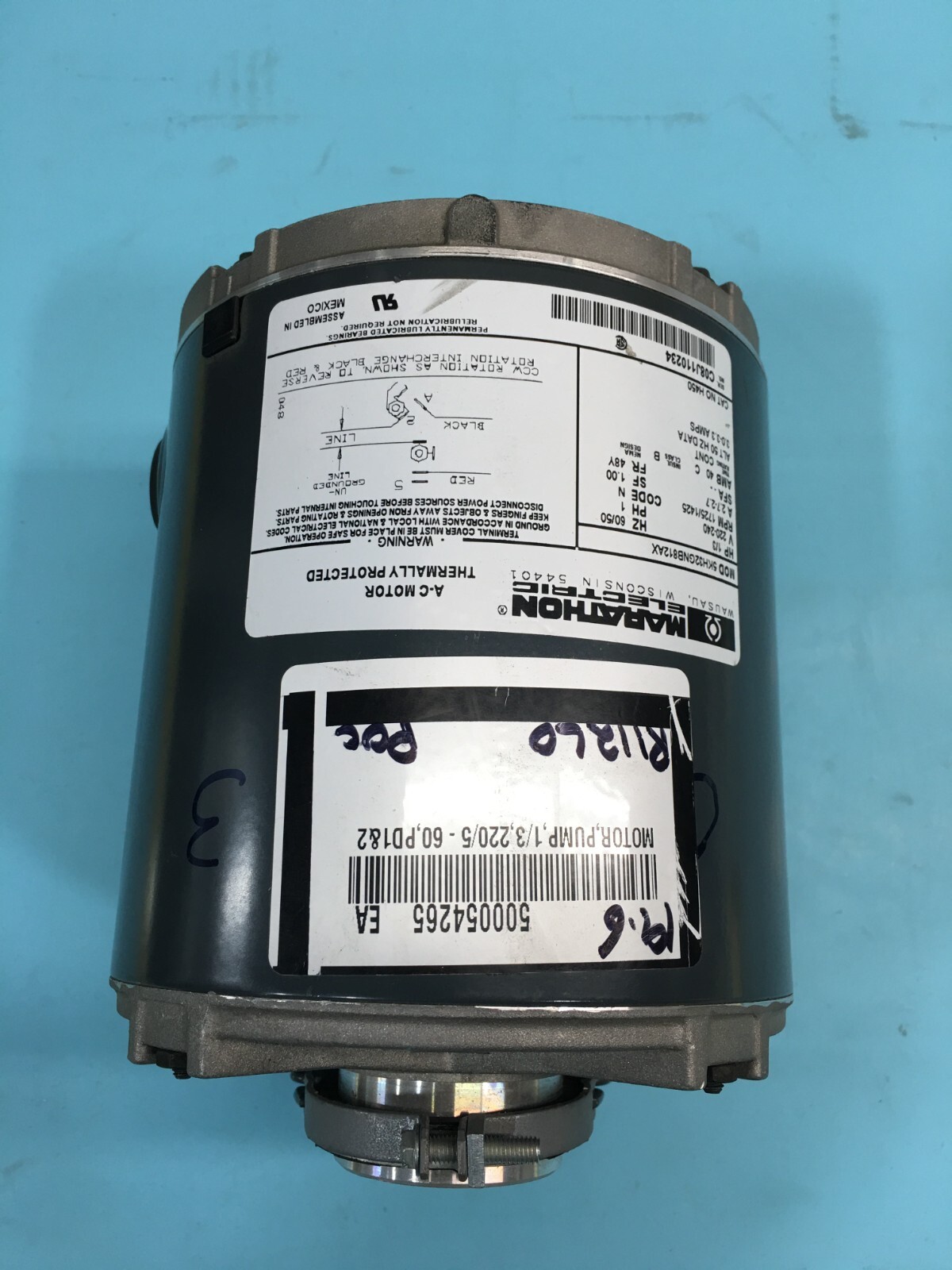 Marathon Electric 5KH32GNB812AX A-C Motor Pump, 1/3, 220/5-60, PD1&2, 132912