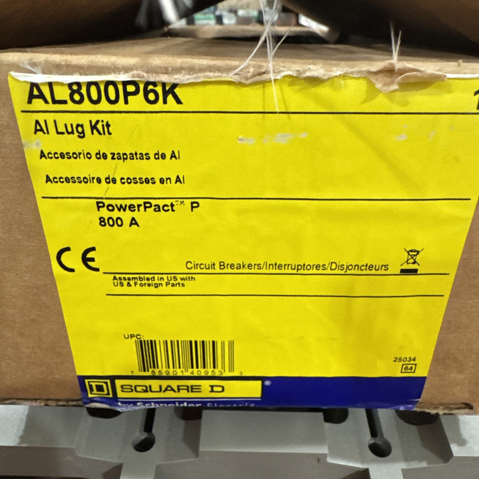 Square D AL800P6K Mechanical Lug Kit PowerPact 800A NEW IN BOX