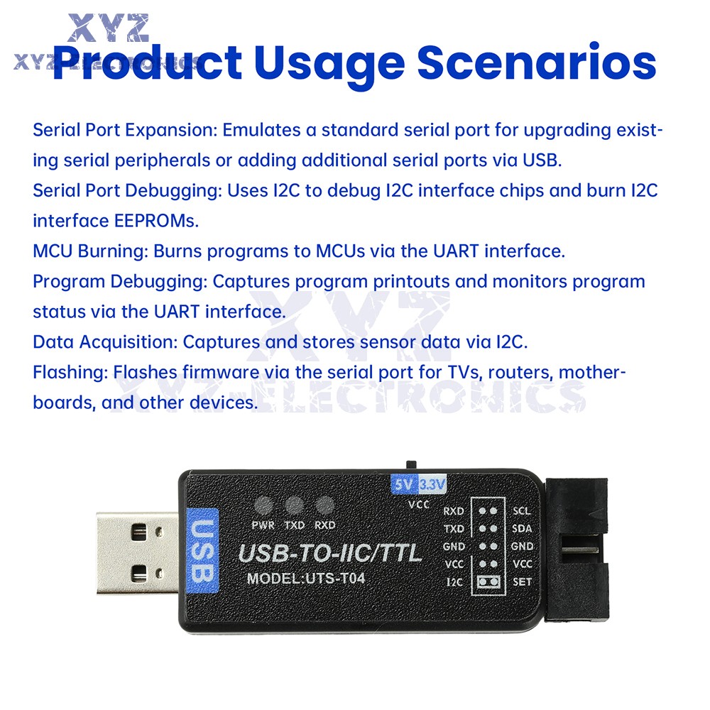 USB to IC2 IIC/TTL Serial Port UART Communication Module Flashing Downloader