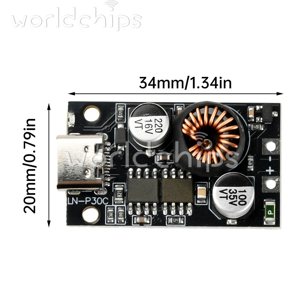 DC 10-30V 30W Mobile Power Fast Charging Module Car Charging Type C PD3.0 QC3.0