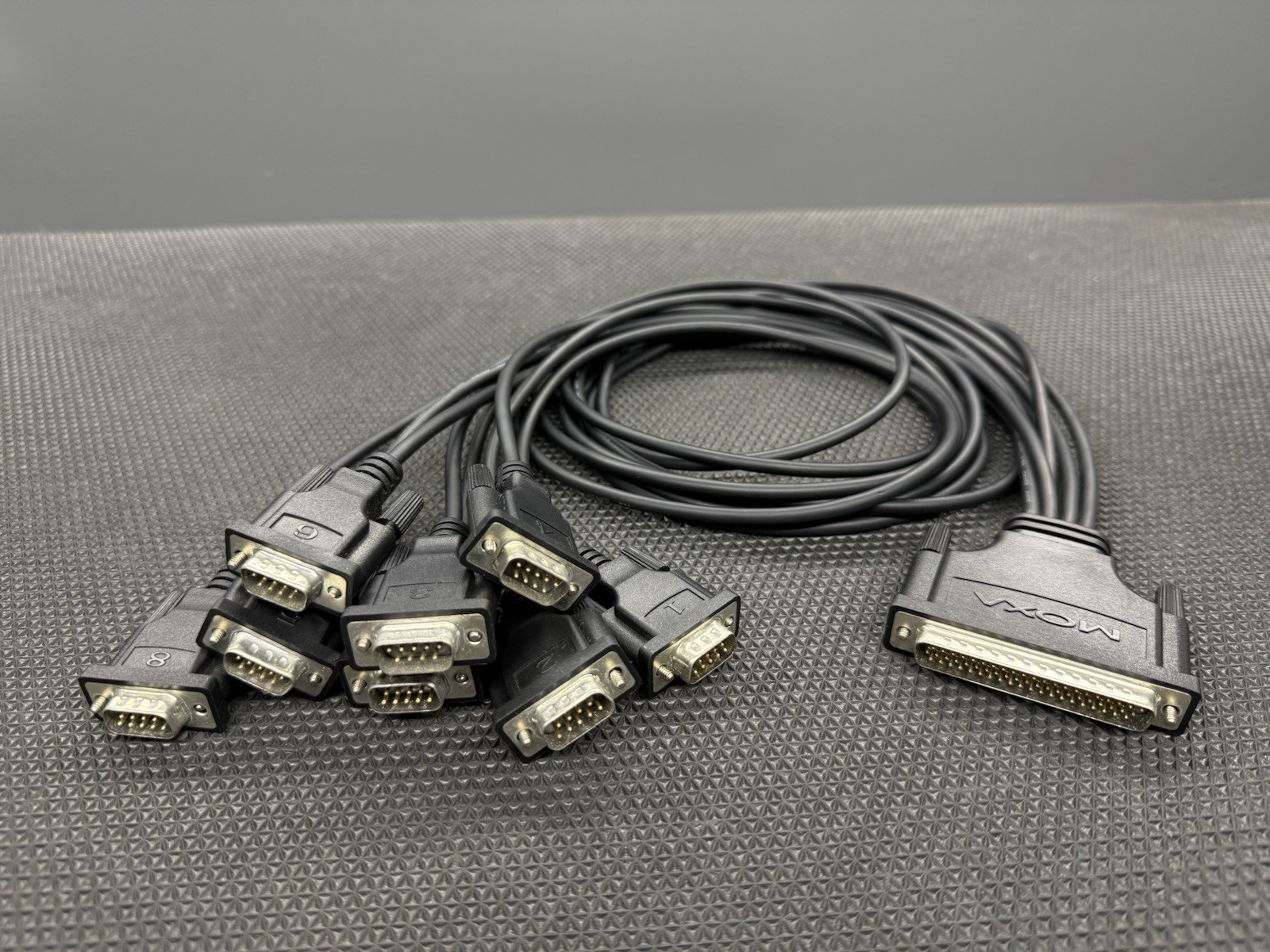 Moxa Opt8D 8 ports RS-232 octopus cable with male DB9 connectors